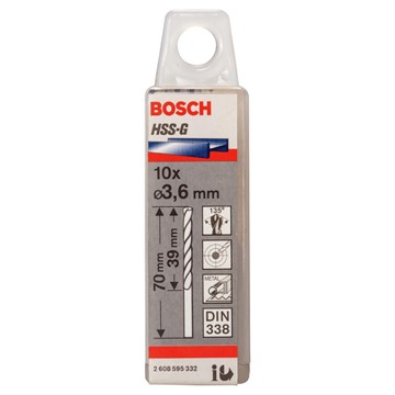 Bosch METALLBORR HSS-G 3,6X70MM 10ST