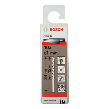 Bosch METALLBORR HSS-G S 1,0X34MM 10ST