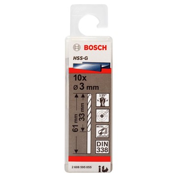 Bosch METALLBORR HSS-G S 3,0X61MM 10ST