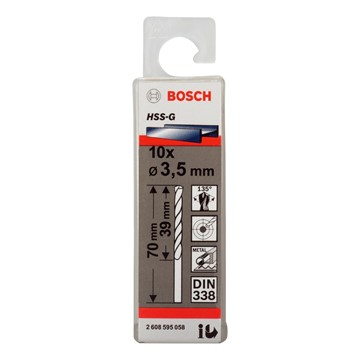 Bosch METALLBORR HSS-G S 3,5X70MM 10ST