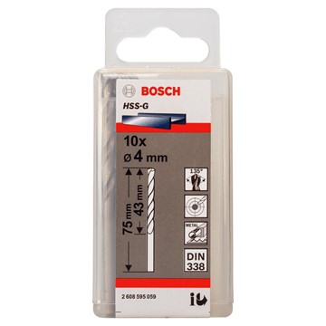Bosch METALLBORR HSS-G S 4,0X75MM 10ST