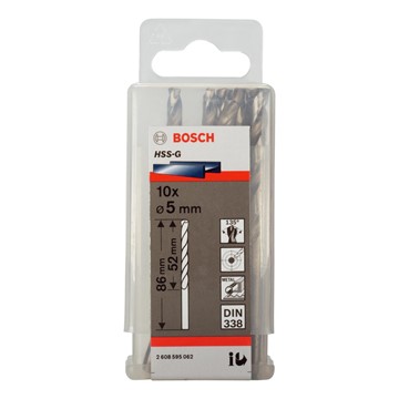 Bosch METALLBORR HSS-G S 5,0X86MM 10ST