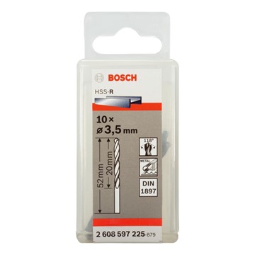 Bosch KAROSSERIBORR HSS-R 3,5X20X52MM 10ST