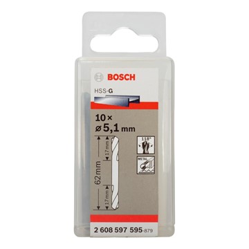 Bosch DUBBELBORR 5,1X62MM 10ST