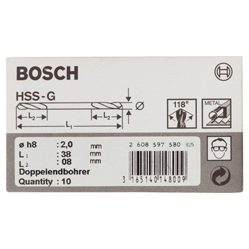 Bosch DUBBELBORR 2X38MM 10ST