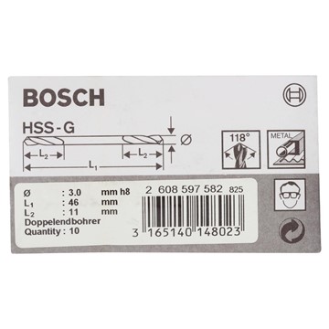 Bosch DUBBELBORR 3X46MM 10ST