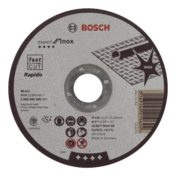 Bosch KAPSKIVA RAPIDO INOX 125X1X22,2MM