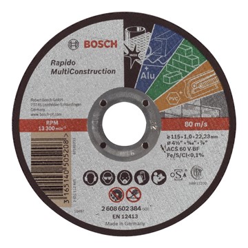 Bosch KAPSKIVA RAPIDO 115X1,0X22,23MM MULTICON