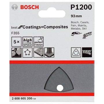 Bosch SLIPPAPPER BOSCH F355 BEST FOR COATINGS AND COMPOSITES DELTASLIP/MULTISÅG