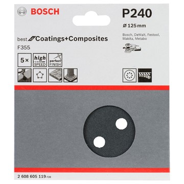 Bosch SLIPPAPPER BOSCH F355 BEST FOR COATINGS AND COMPOSITES EXCENTERSLIP