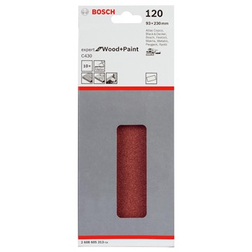 Bosch PLANSLIPPAPPER RW U/H K120 93X230MM 10ST