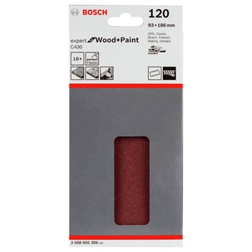 Bosch PLANSLIPPAPPER RW BL8H K120 93X185MM 10ST