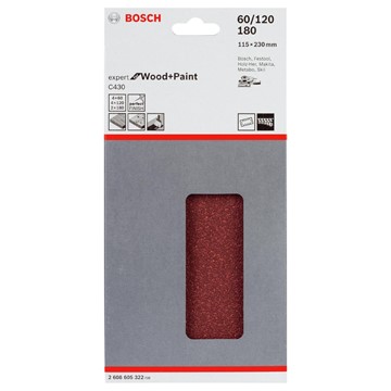 Bosch PLANSLIPPAPPER RW 14H K60/180 115X230MM 10ST