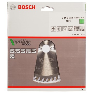 Bosch CIRKELSÅGKLINGA OPTIL WOOD 160X20/16MM T48