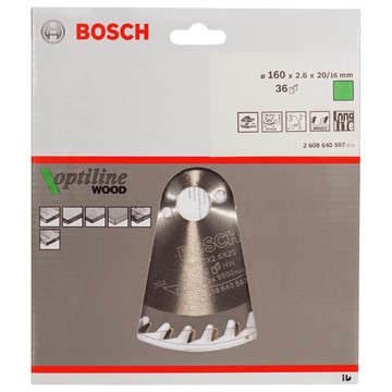 Bosch CIRKELSÅGKLINGA OPTILINE 160X20/16MM T36