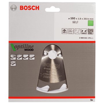 Bosch CIRKELSÅGKLINGA OPTILINE 160X1,8X20/16MM 12T