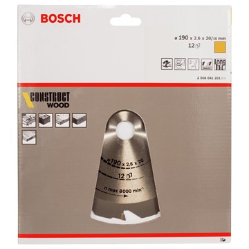 Bosch CIRKELSÅGKLINGA 190X2,6X20/16 12T CONS W