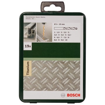 Bosch METALLBORRSET HSS-TIN 1-10MM 19ST 135GR
