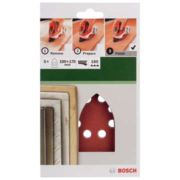 Bosch SLIPPAPPER 100X170MM K180 5ST GL
