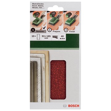 Bosch SLIPPAPPER 93X185MM K40 8-HÅL 10ST GL