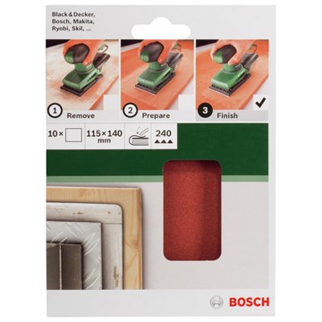 Bosch SLIPPAPPER 115X140MM K150 10STGL
