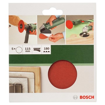 Bosch SLIPPAPPER 115MM K180 U/HÅL 5ST GL