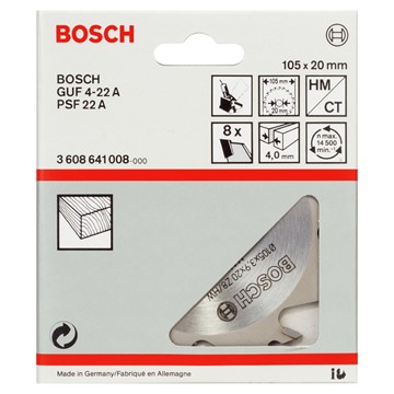 Bosch SKIVFRÄS 105X20X4MM 8T FÖR GUF/PSF
