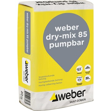 Weber DRY-MIX 85 SNABBTORKANDE BETONG PUMPBAR GENOMSTRÖMSBL. 20 KG