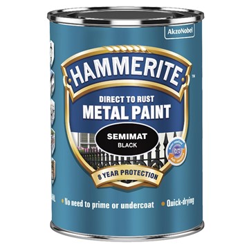 Hammerite METALLFÄRG SEMIMAT FINISH BLACK HAMMERITE 0,75L