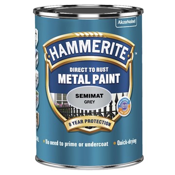 Hammerite METALLFÄRG SEMIMAT FINISH GREY HAMMERITE 0,75L