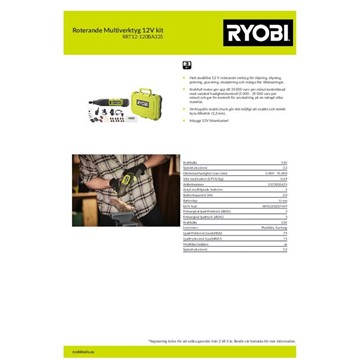 Ryobi MULTIVERKTYG RRT12-120BA3/35 12V