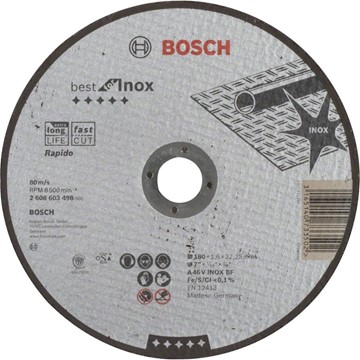Bosch KAPSKIVA A46V INOX 180X1,6MM RAK