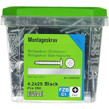 ESSVE MONTAGESKRUV 4,2x25 BS SVART 250ST