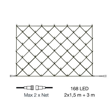 Thomee LJUSNÄT NET 2X1,5M + KABEL 3M