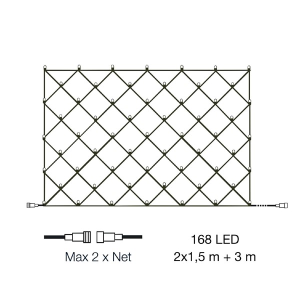 Thomee LJUSNÄT NET 2X1,5M + KABEL 3M