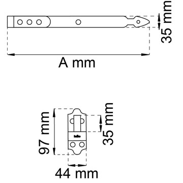 Habo HAKGÅNGJÄRN 214 VIT 300 MM TAPP Ø12 MM 2 ST