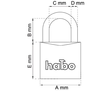 Habo HÄNGLÅS HABO 503-40/503-4 0HB62 ALU