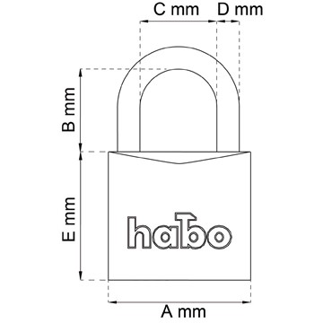 Habo HÄNGLÅS HABO 403-30 MÄSSING SB