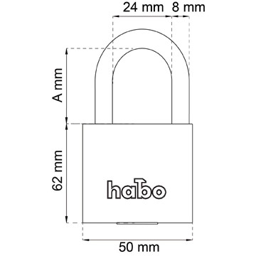 Habo HÄNGLÅS HABO 900-22B60 M OVAL CYL SB