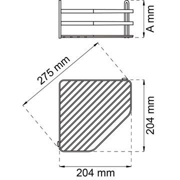 Habo HÖRNDUSCHKORG LANTANA 1-PLAN SVART 100X275MM