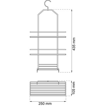 Habo DUSCHKORG LAELIA SVART 435MM