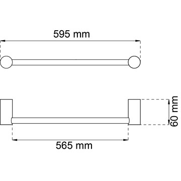 Habo HANDDUKSSTÅNG 1368 ENKEL SVART 595MM