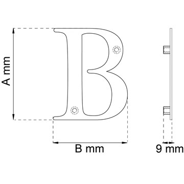 Habo BOKSTAV CENTURY B SVART 98MM