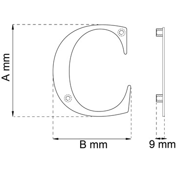 Habo BOKSTAV CENTURY C SVART 101MM