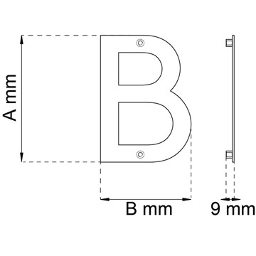 Habo BOKSTAV HOME B SVART 142MM