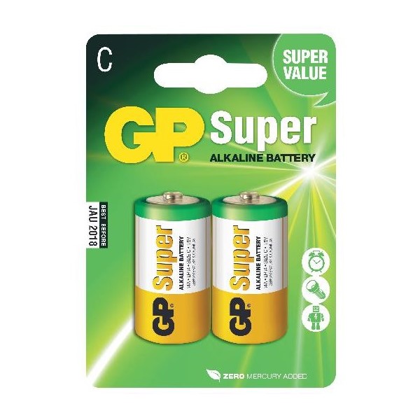 GPbatteries BATTERI GP SUPER ALKALINE LR14/C 2ST