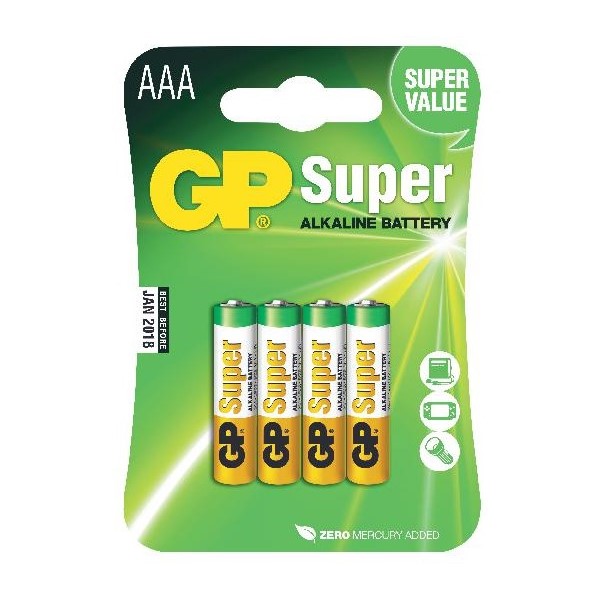 GPbatteries BATTERI GP SUPER ALKALINE LR03/AAA 4ST