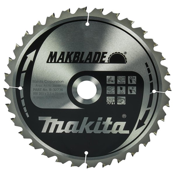 Makita SÅGKLINGA B-32736 MAKITA TRÄ 260X30X32T