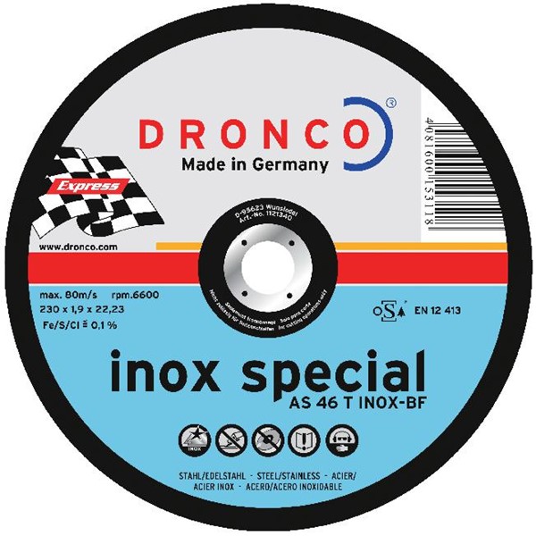 Dronco KAPSKIVA 125X1.6X22.2 ME INOX