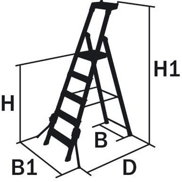 Wibe Ladders TRAPPSTEGE HOME 2020 W.STEPS 3-STEG